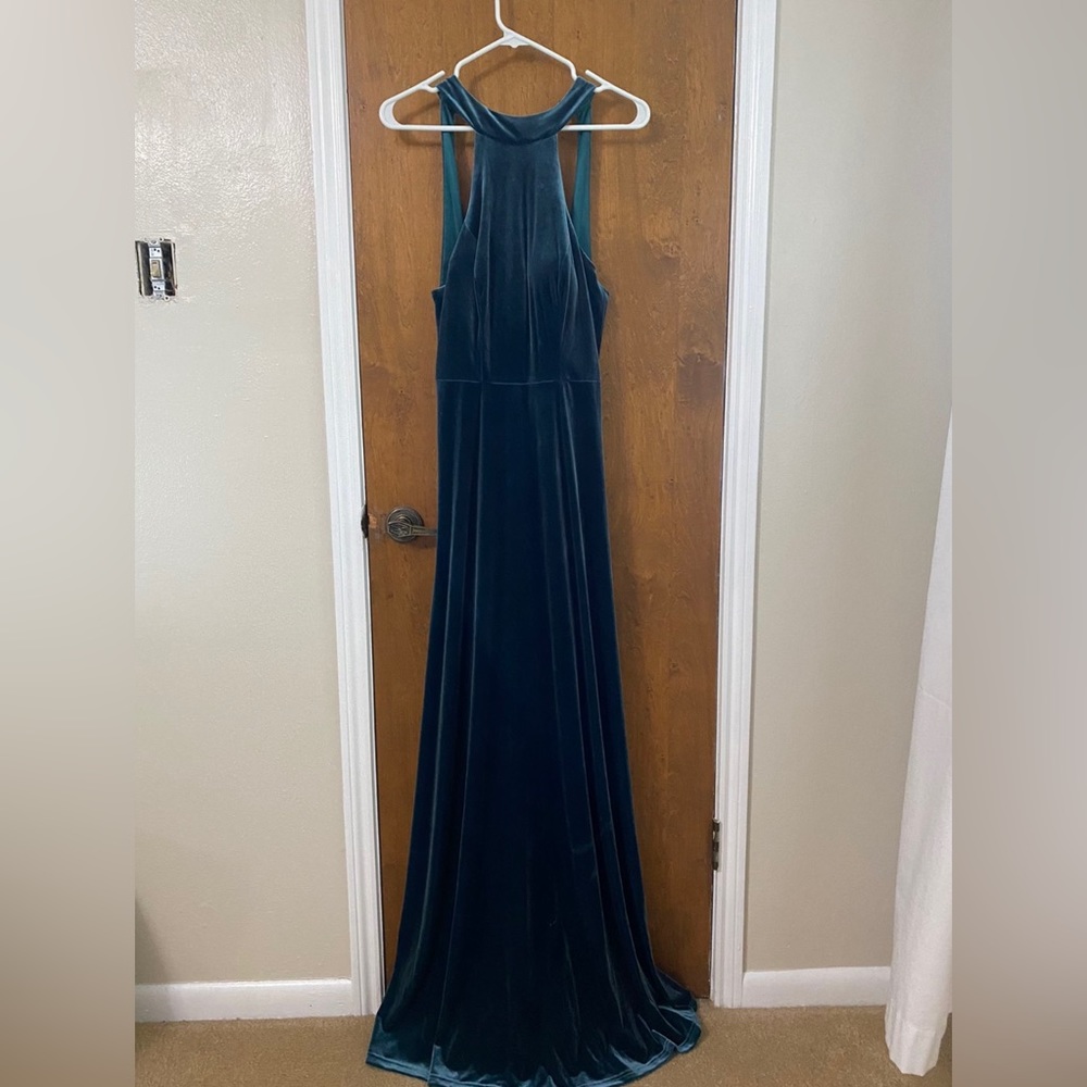 Shop Revelry Tori Velvet Dress in Desert Blue